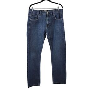 Vtg 90s Mens Lions Crest Straight Relaxed Jeans Sz 34x32 Embroidered Pockets